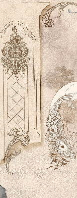 Estor decorativo con diseño de pájaros antiguos
