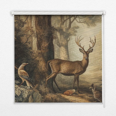 Estor decorativo con estampado de animales en el bosque