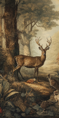 Estor decorativo con estampado de animales en el bosque