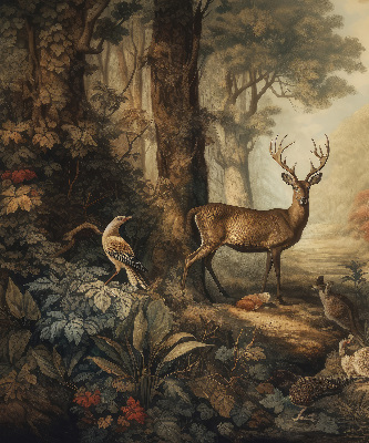 Estor decorativo con estampado de animales en el bosque