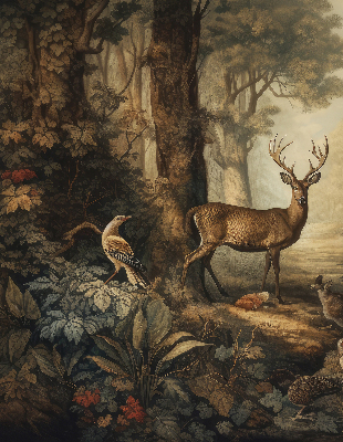 Estor decorativo con estampado de animales en el bosque