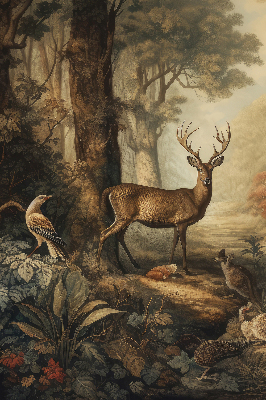 Estor decorativo con estampado de animales en el bosque