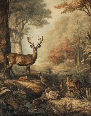 Estor decorativo con estampado de animales en el bosque