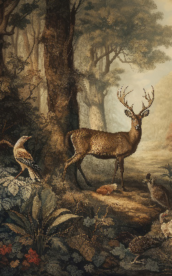 Estor decorativo con estampado de animales en el bosque