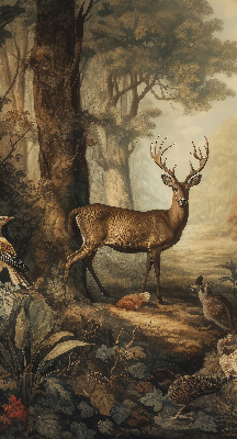 Estor decorativo con estampado de animales en el bosque