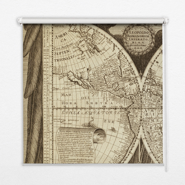Estor opaco con mapa del mundo antiguo