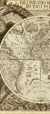 Estor opaco con mapa del mundo antiguo
