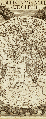 Estor opaco con mapa del mundo antiguo