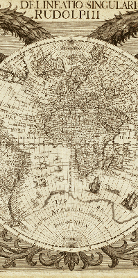 Estor opaco con mapa del mundo antiguo