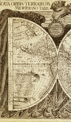 Estor opaco con mapa del mundo antiguo