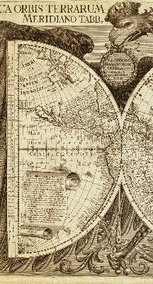 Estor opaco con mapa del mundo antiguo