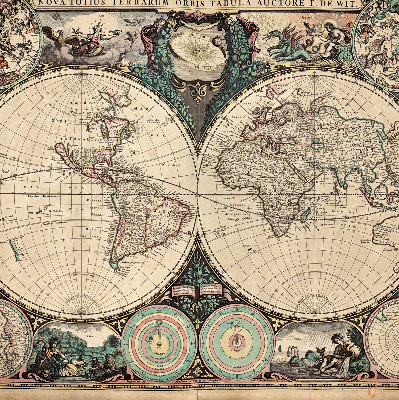Estor decorativo mapa del mundo