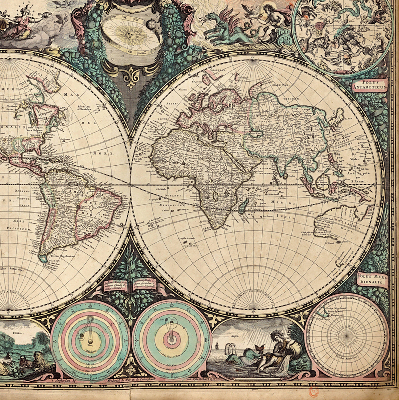 Estor decorativo mapa del mundo