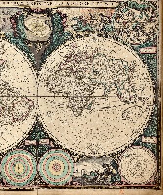 Estor decorativo mapa del mundo
