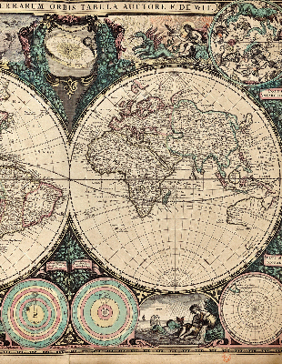 Estor decorativo mapa del mundo