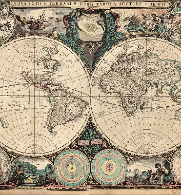 Estor decorativo mapa del mundo