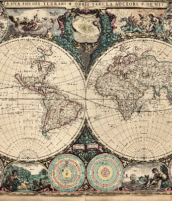 Estor decorativo mapa del mundo