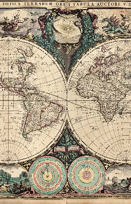 Estor decorativo mapa del mundo