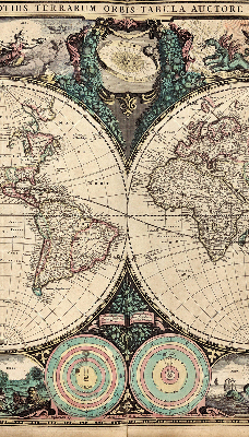 Estor decorativo mapa del mundo