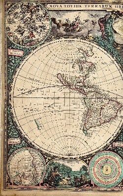 Estor decorativo mapa del mundo