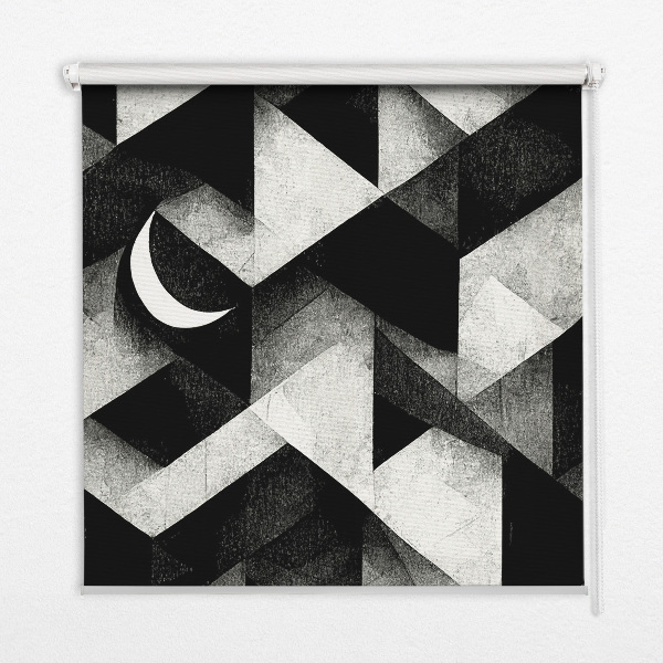 Estor opaco con diseño de triángulos en abstracción