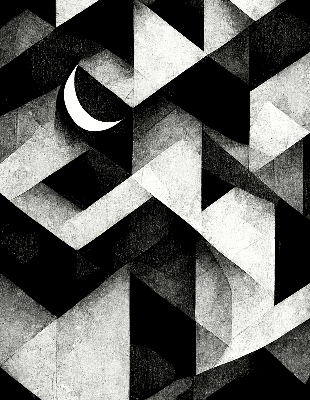 Estor opaco con diseño de triángulos en abstracción