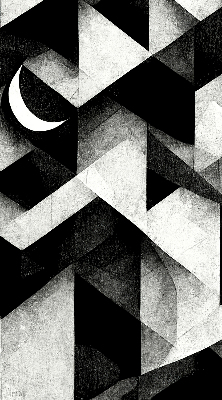 Estor opaco con diseño de triángulos en abstracción