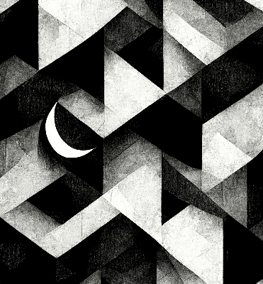 Estor opaco con diseño de triángulos en abstracción