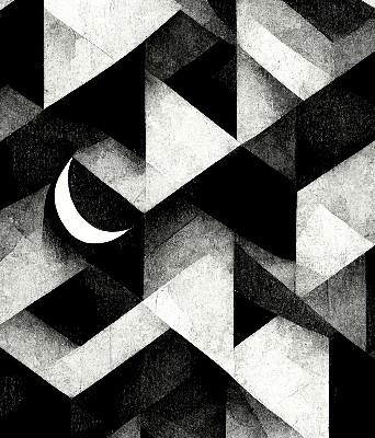 Estor opaco con diseño de triángulos en abstracción