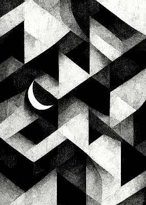 Estor opaco con diseño de triángulos en abstracción