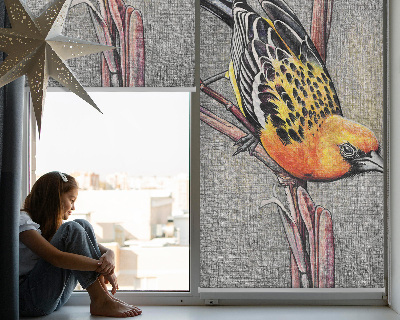 Estor opaco con diseño de un pájaro en una rama