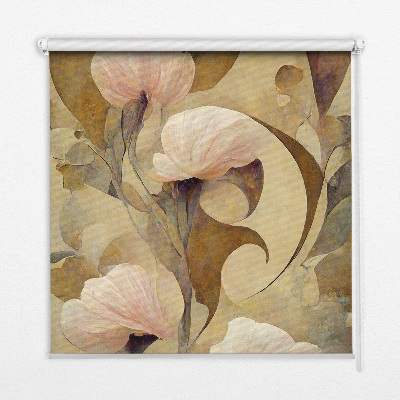 Estor decorativo con flores rosas