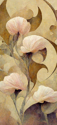 Estor decorativo con flores rosas