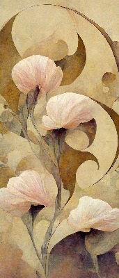Estor decorativo con flores rosas