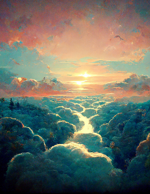 Estor decorativo atardecer