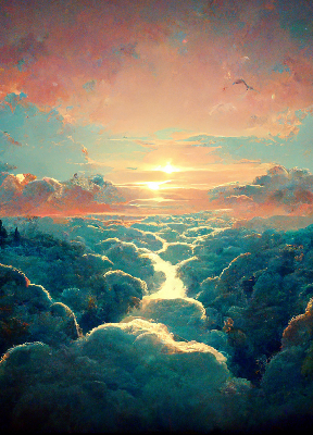 Estor decorativo atardecer