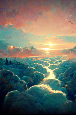 Estor decorativo atardecer