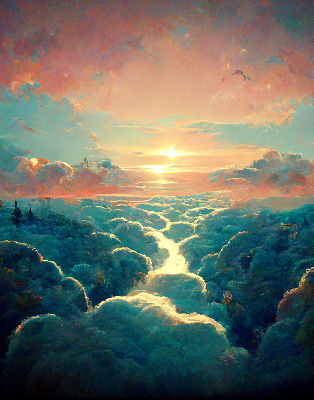 Estor decorativo atardecer