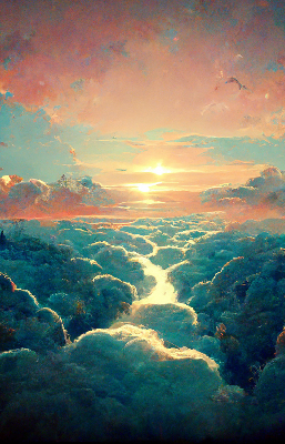 Estor decorativo atardecer