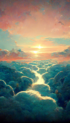 Estor decorativo atardecer
