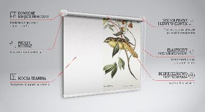Estor opaco con diseño de pájaros en un árbol