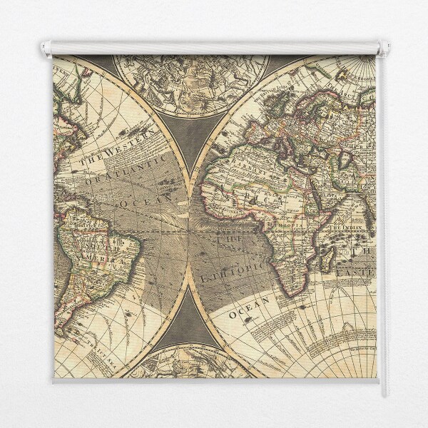 Estor decorativo mapa del mundo
