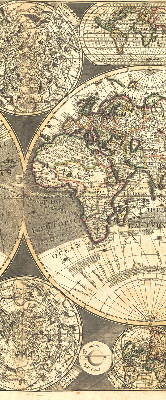 Estor decorativo mapa del mundo