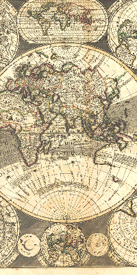 Estor decorativo mapa del mundo