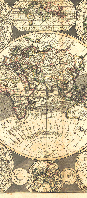 Estor decorativo mapa del mundo