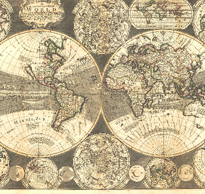 Estor decorativo mapa del mundo