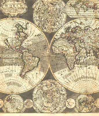 Estor decorativo mapa del mundo