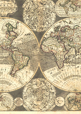Estor decorativo mapa del mundo