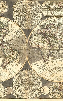 Estor decorativo mapa del mundo