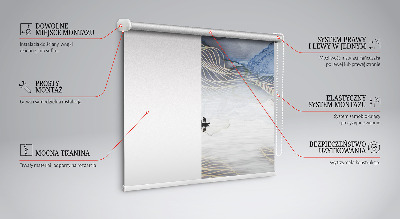 Estor decorativo con diseño de montañas borrosas
